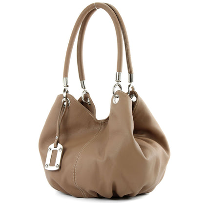 modamoda de 228 Damen Leder Schultertasche Hobo bag handmade in Italy