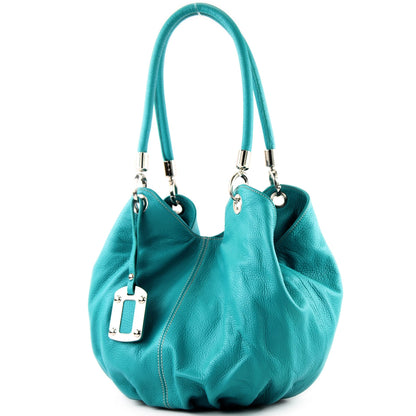 modamoda de 228 Damen Leder Schultertasche Hobo bag handmade in Italy