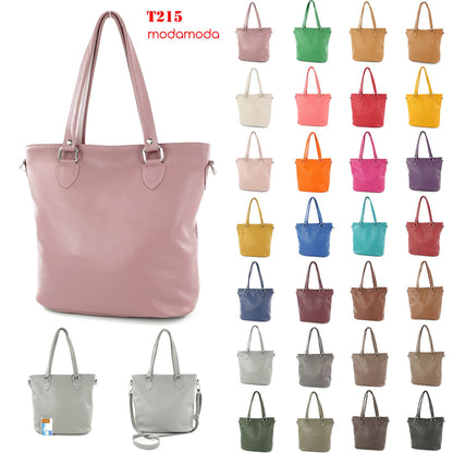 modamoda de - T215 -  Italienische Ledertasche Shopper Large