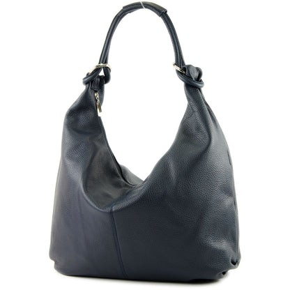 modamoda de 337 Damen Leder Schultertasche Shopper Large handmade in Italy