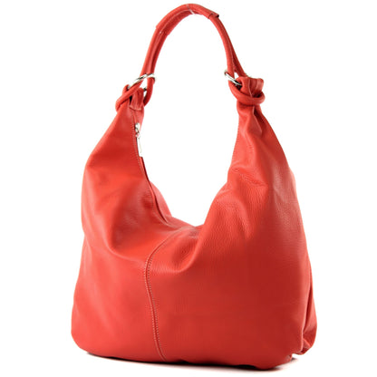 modamoda de 337 Damen Leder Schultertasche Shopper Large handmade in Italy