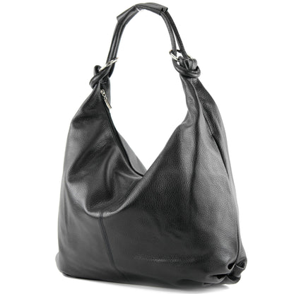modamoda de 337 Damen Leder Schultertasche Shopper Large handmade in Italy