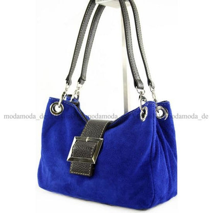 modamoda de - TL02 -  ital Kleine Henkeltasche aus Wildleder