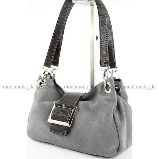 modamoda de - TL02 -  ital Kleine Henkeltasche aus Wildleder