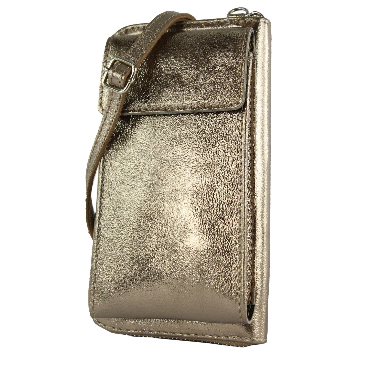 modamoda de P06 Damen Leder Umhängetasche Geldbörse Handytasche 6,5 Zoll handmade in Italy
