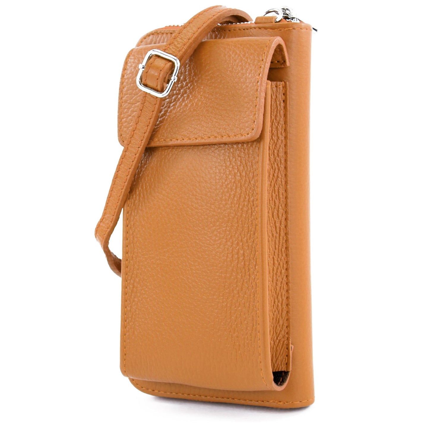 modamoda de P06 Damen Leder Umhängetasche Geldbörse Handytasche 6,5 Zoll handmade in Italy