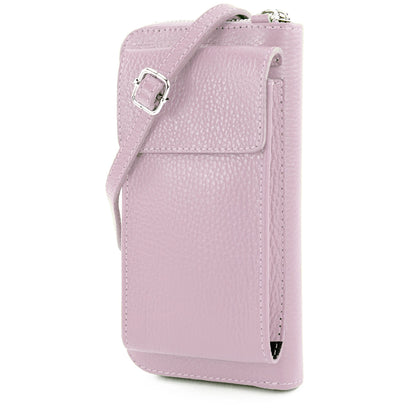 modamoda de P06 Damen Leder Umhängetasche Geldbörse Handytasche 6,5 Zoll handmade in Italy