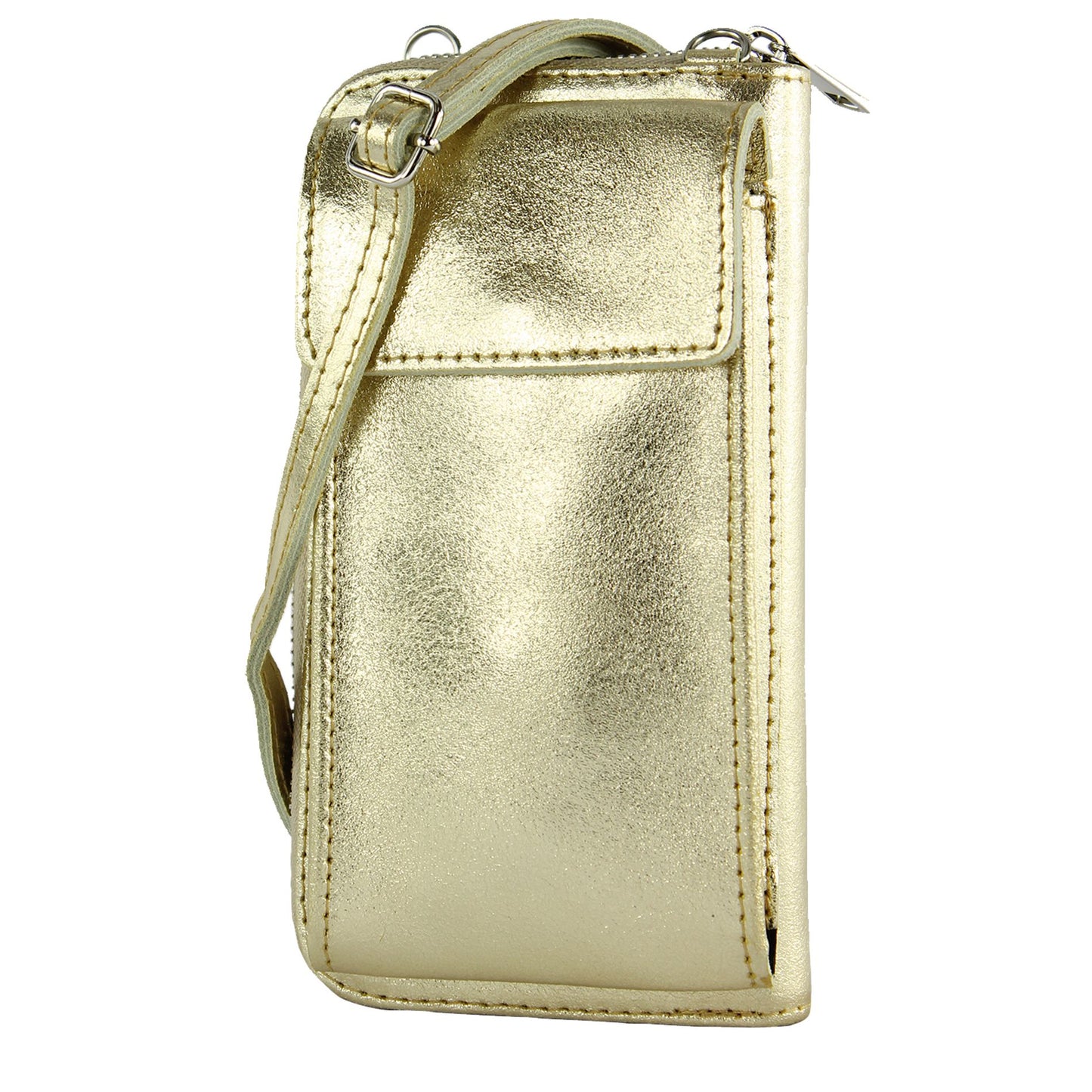modamoda de P06 Damen Leder Umhängetasche Geldbörse Handytasche 6,5 Zoll handmade in Italy