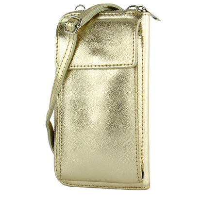 modamoda de P06 Damen Leder Umhängetasche Geldbörse Handytasche 6,5 Zoll handmade in Italy