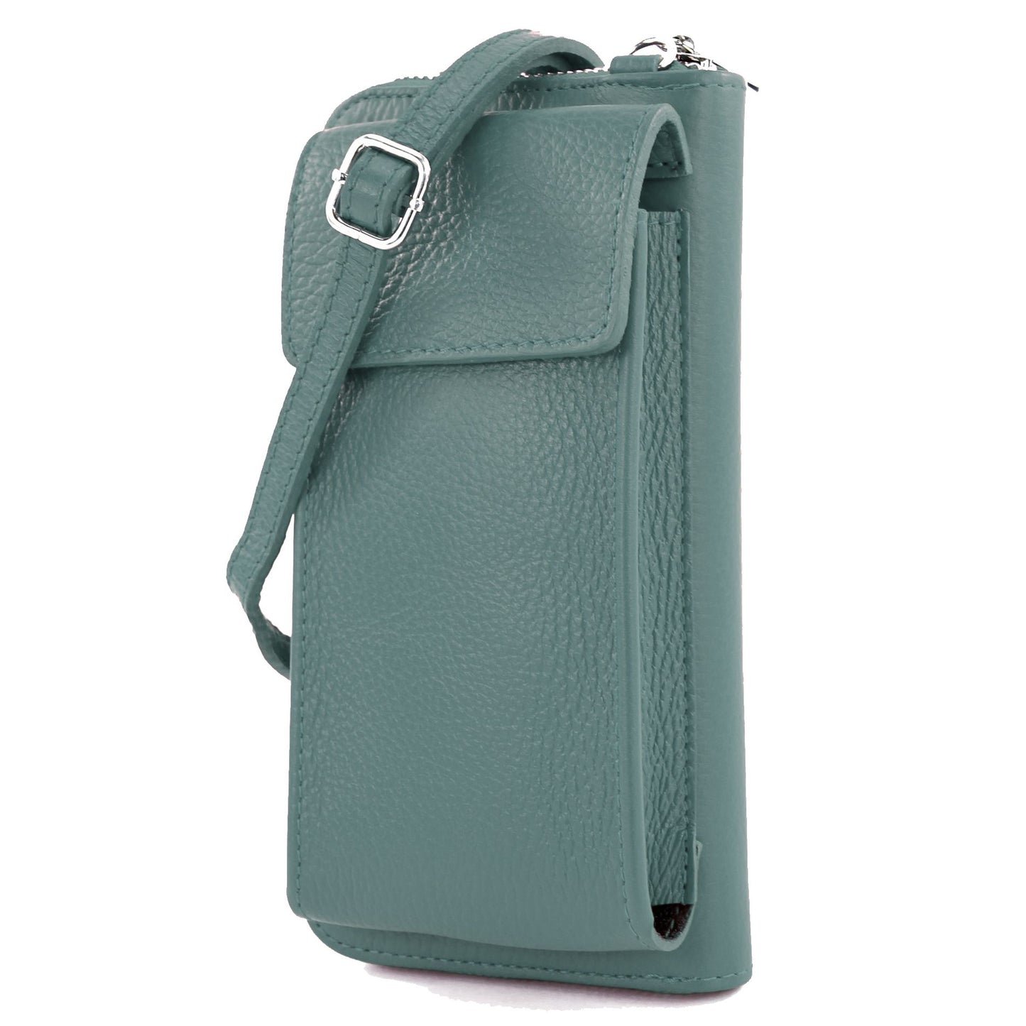 modamoda de P06 Damen Leder Umhängetasche Geldbörse Handytasche 6,5 Zoll handmade in Italy