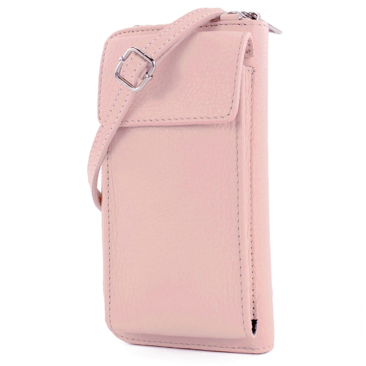 modamoda de P06 Damen Leder Umhängetasche Geldbörse Handytasche 6,5 Zoll handmade in Italy