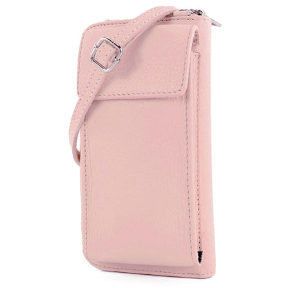modamoda de P06 Damen Leder Umhängetasche Geldbörse Handytasche 6,5 Zoll handmade in Italy