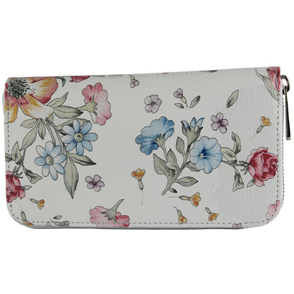 modamoda de SILBER-P02 Damen Leder Geldbörse Portemonnaie lang Handmade in Italy