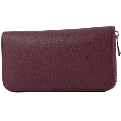 modamoda de SILBER-P02 Damen Leder Geldbörse Portemonnaie lang Handmade in Italy