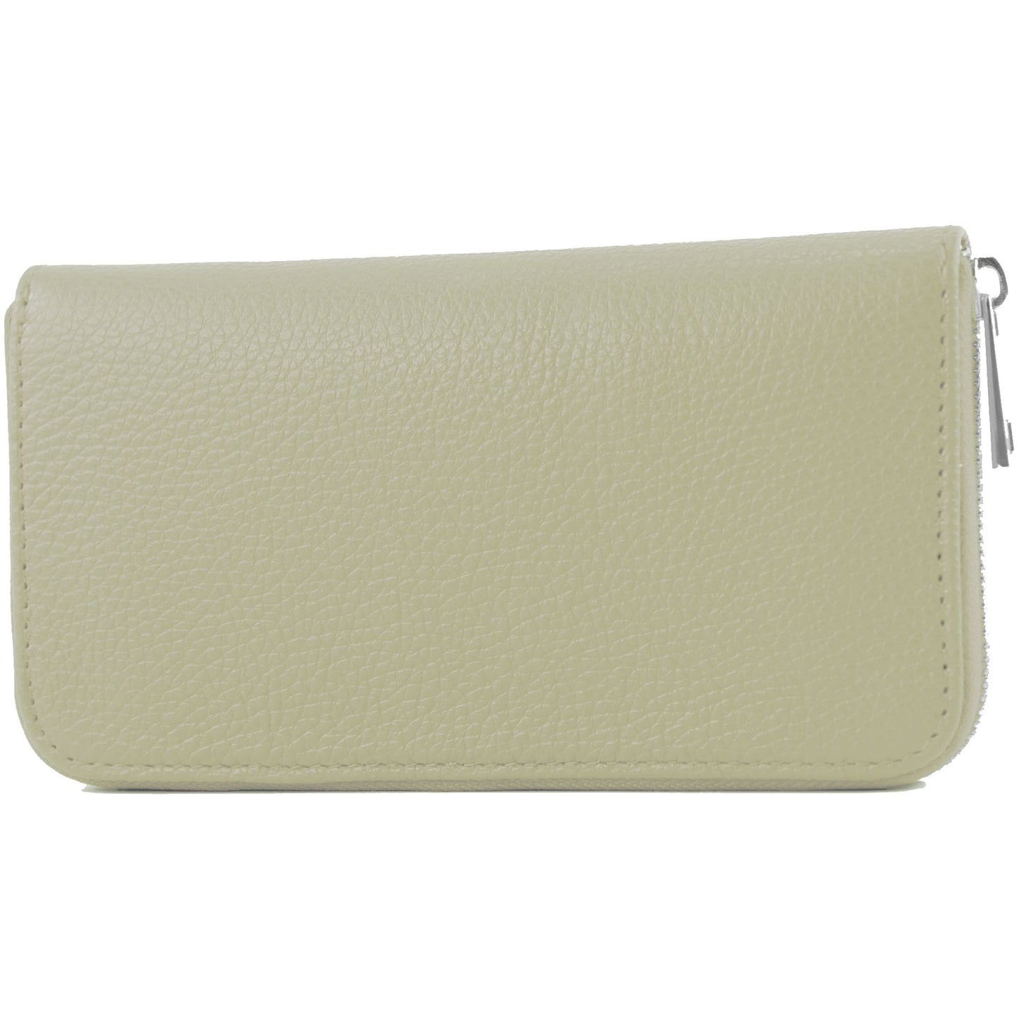 modamoda de SILBER-P02 Damen Leder Geldbörse Portemonnaie lang Handmade in Italy