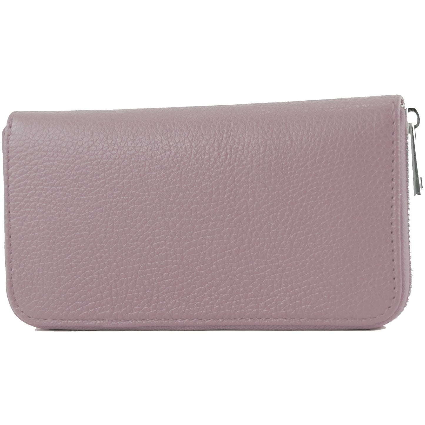 modamoda de SILBER-P02 Damen Leder Geldbörse Portemonnaie lang Handmade in Italy