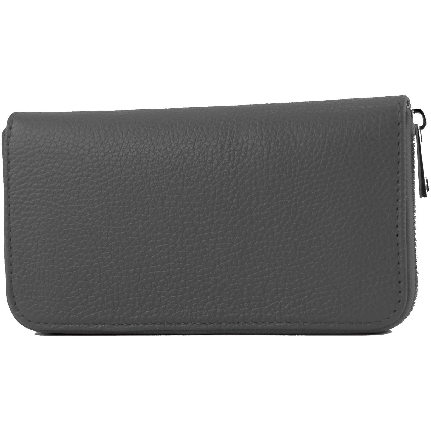 modamoda de SILBER-P02 Damen Leder Geldbörse Portemonnaie lang Handmade in Italy