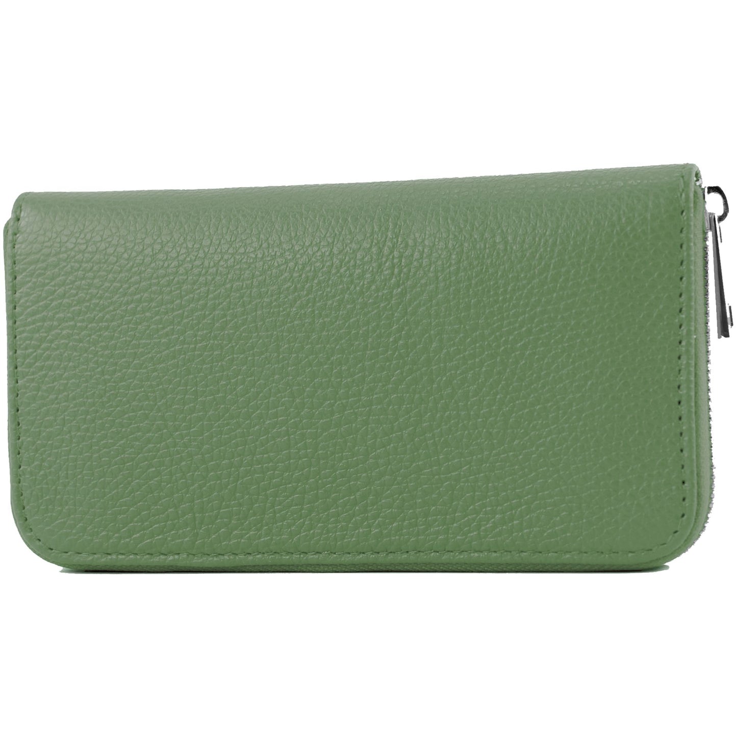 modamoda de SILBER-P02 Damen Leder Geldbörse Portemonnaie lang Handmade in Italy