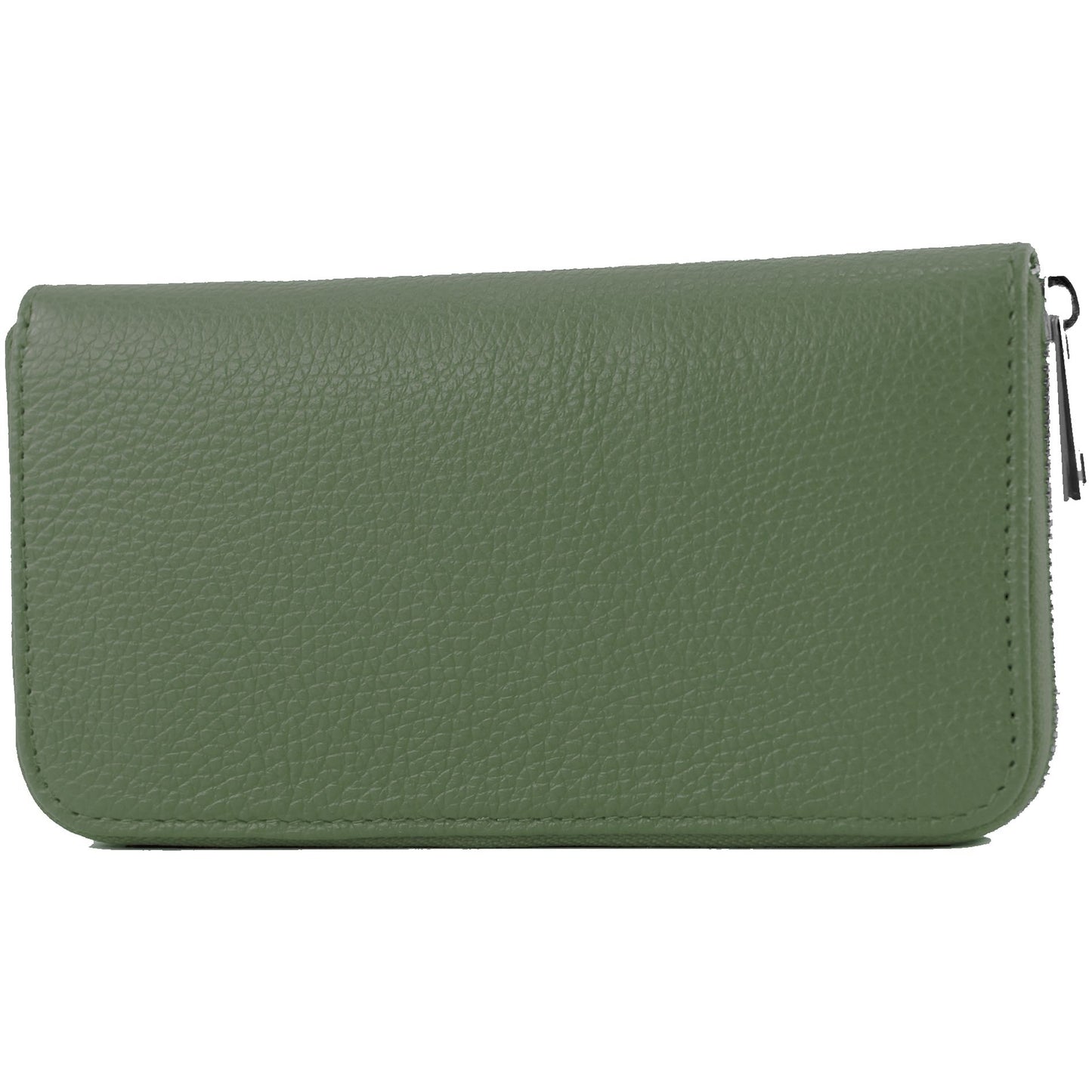 modamoda de SILBER-P02 Damen Leder Geldbörse Portemonnaie lang Handmade in Italy