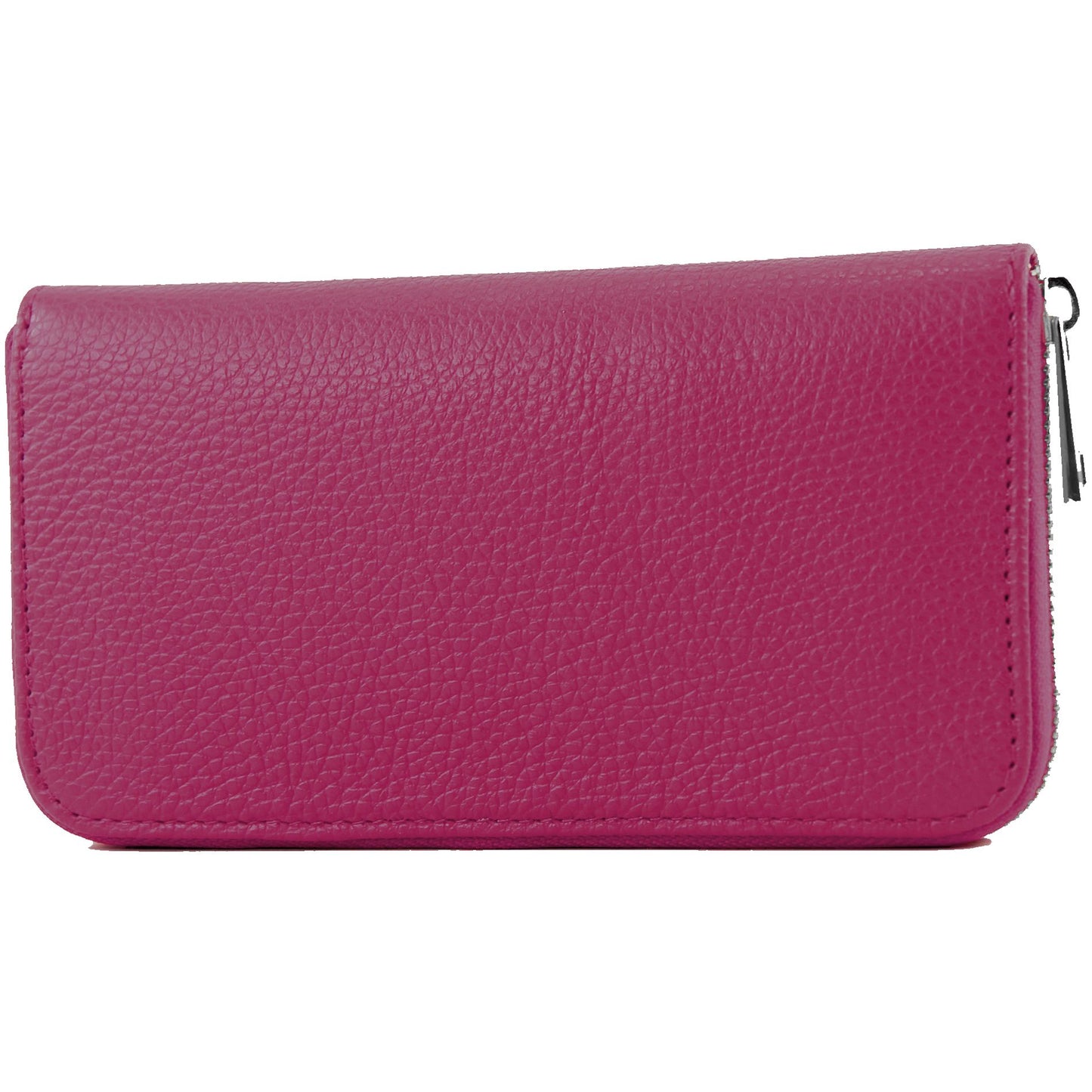 modamoda de SILBER-P02 Damen Leder Geldbörse Portemonnaie lang Handmade in Italy