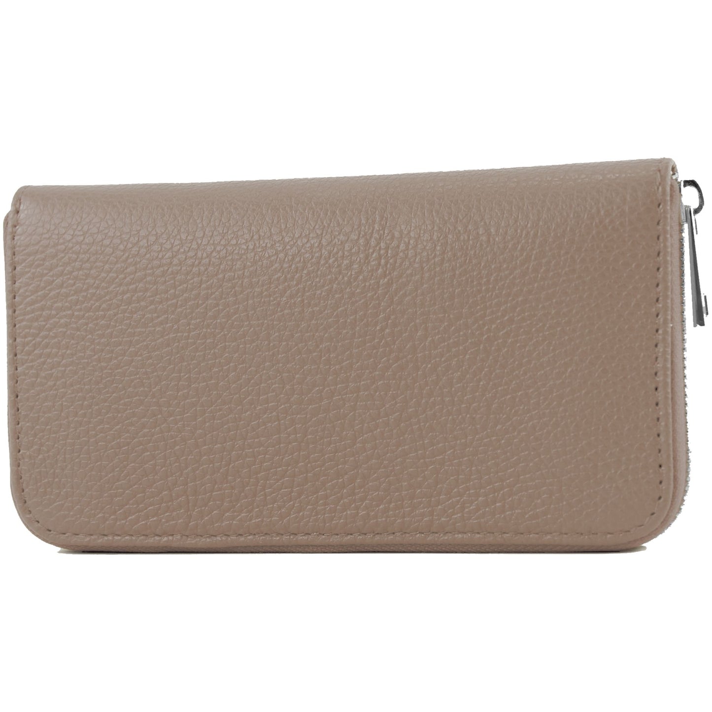 modamoda de SILBER-P02 Damen Leder Geldbörse Portemonnaie lang Handmade in Italy