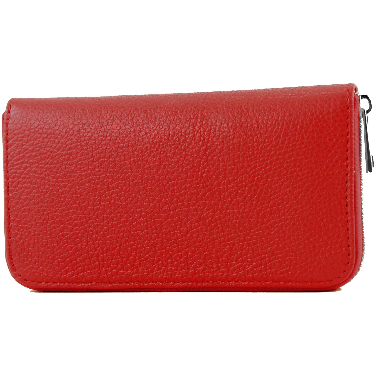 modamoda de SILBER-P02 Damen Leder Geldbörse Portemonnaie lang Handmade in Italy