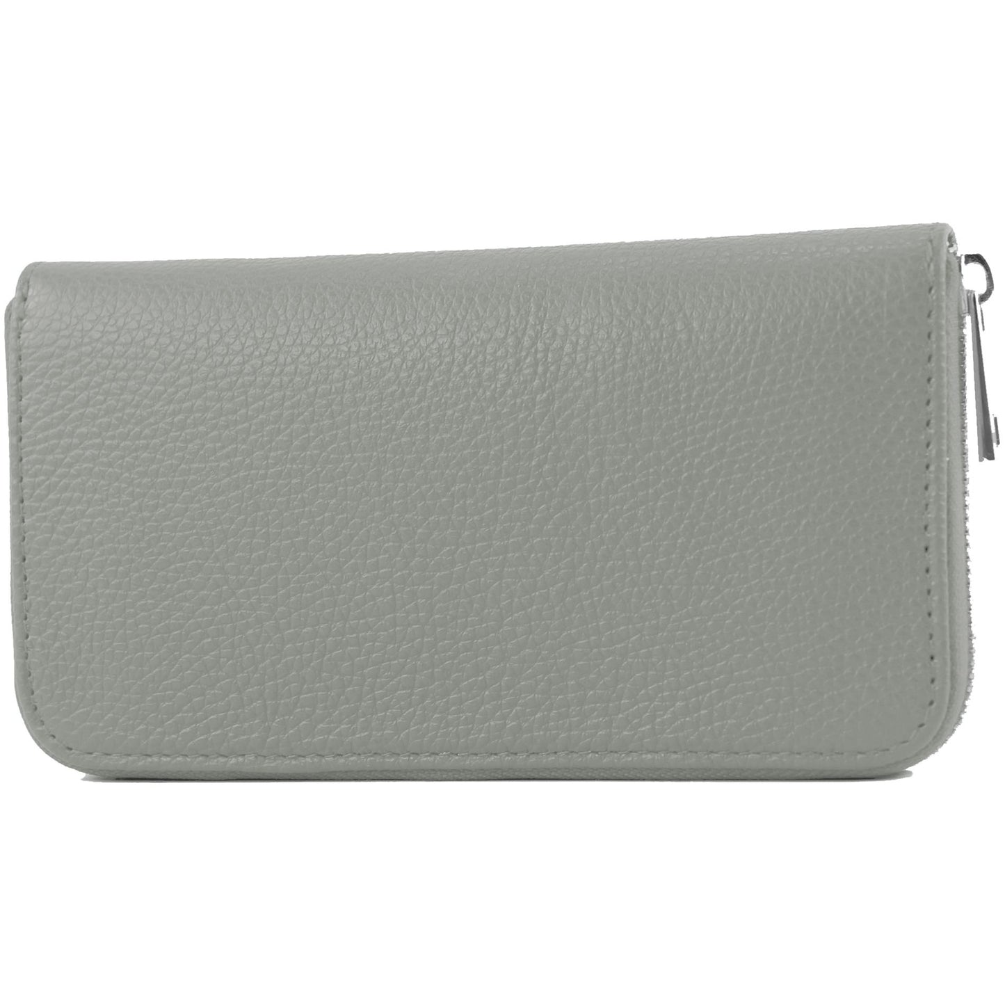 modamoda de SILBER-P02 Damen Leder Geldbörse Portemonnaie lang Handmade in Italy