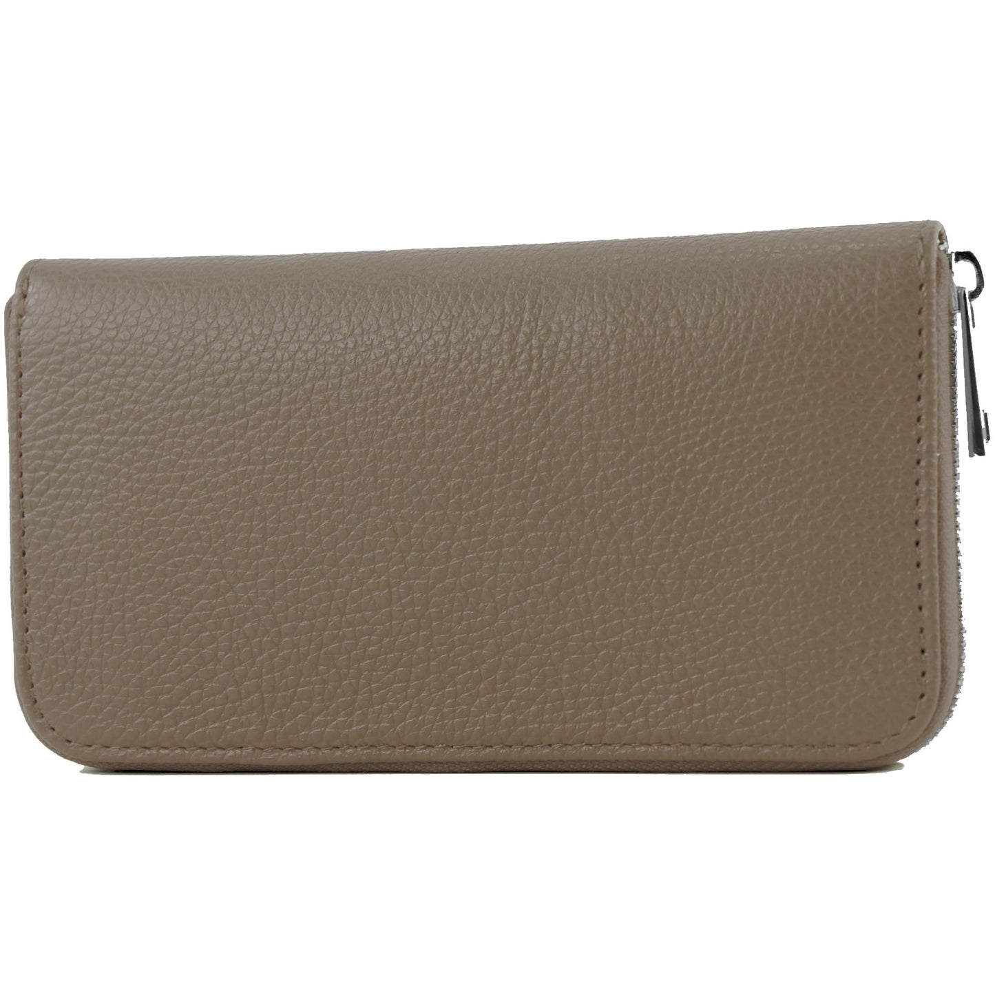 modamoda de SILBER-P02 Damen Leder Geldbörse Portemonnaie lang Handmade in Italy