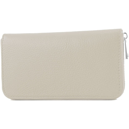 modamoda de SILBER-P02 Damen Leder Geldbörse Portemonnaie lang Handmade in Italy