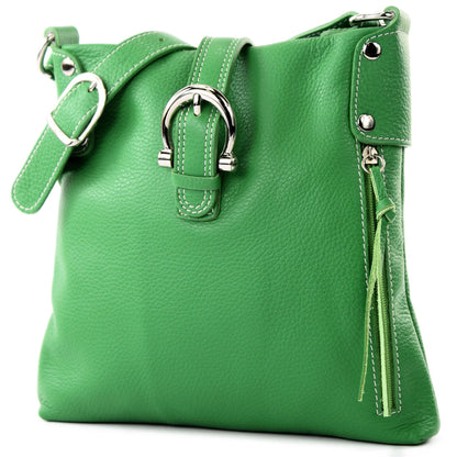modamoda de -T04 - ital Umhängetasche Schultertasche aus Leder