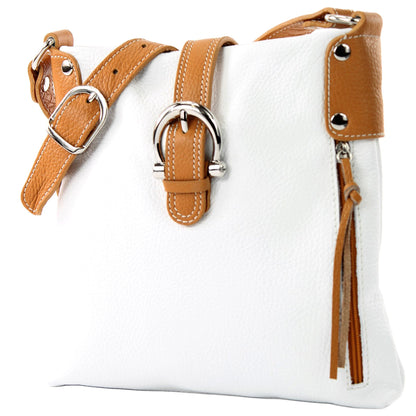 modamoda de -T04 - ital Umhängetasche Schultertasche aus Leder