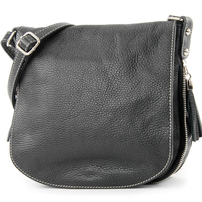modamoda de - T06 - ital Messenger Umhängetasche aus Leder