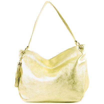 modamoda de - T154 - ital Schultertasche Umhängetasche aus Leder