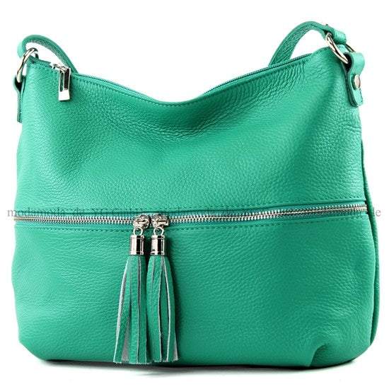 modamoda de T159 Damen Leder Umhängetasche Schultertasche Medium handmade in Italy