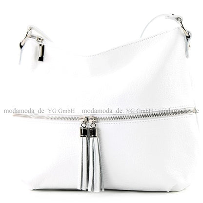 modamoda de T159 Damen Leder Umhängetasche Schultertasche Medium handmade in Italy