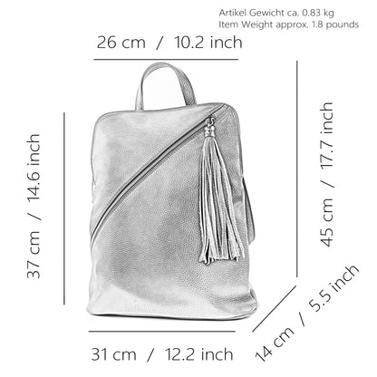 modamoda de T141 Damen Leder Rucksack Damentasche Schultertasche handmade in Italy