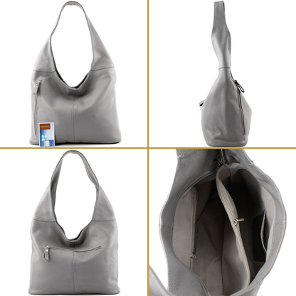 modamoda de T155 Damen Leder Shopper Schultertasche Large handmade in Italy