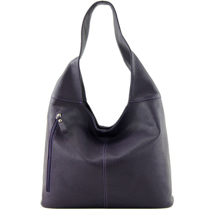 modamoda de T155 Damen Leder Shopper Schultertasche Large handmade in Italy