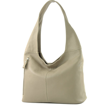 modamoda de - T155 - ital. Schultertasche Shopper aus Leder Groß