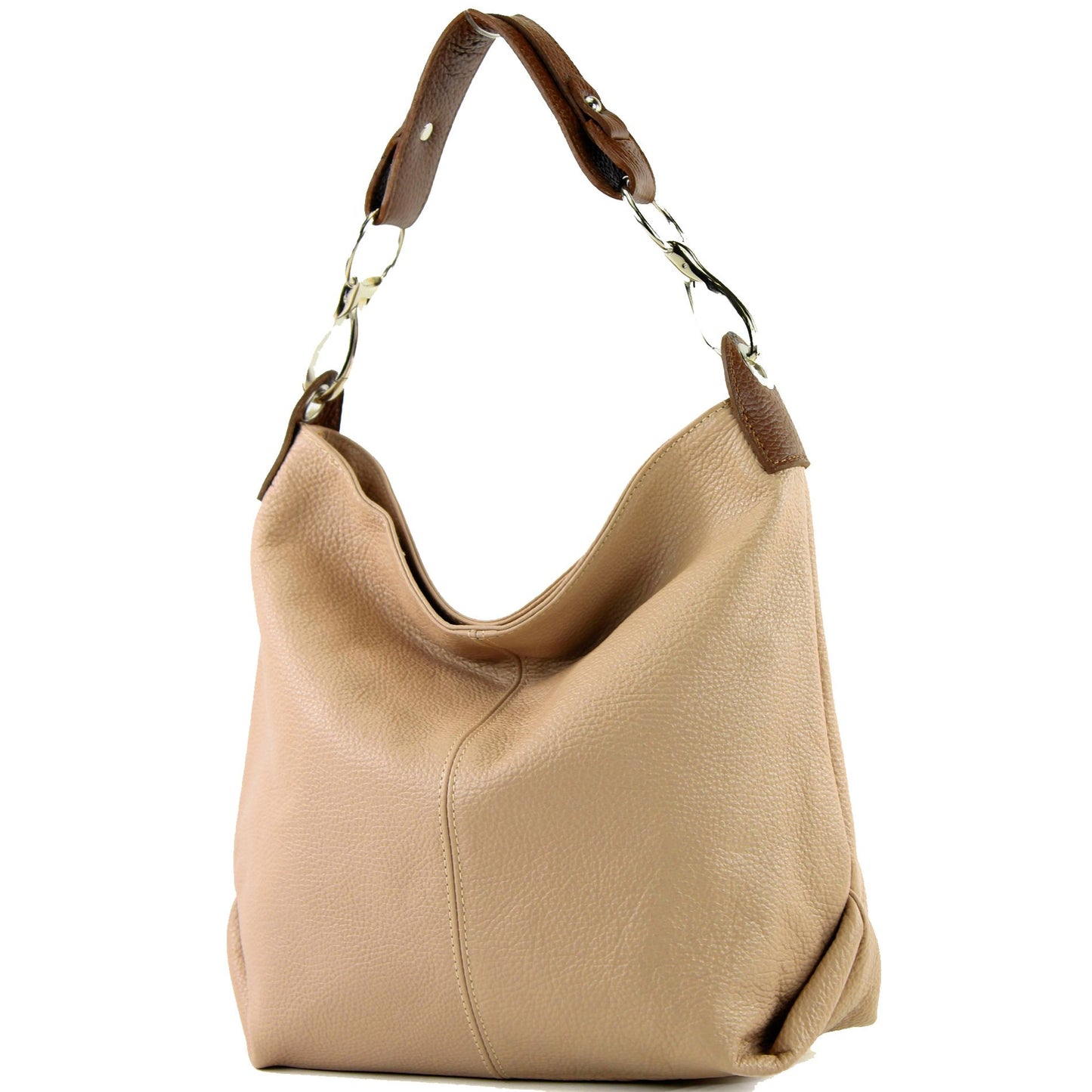 modamoda de T168 Damen Leder Schultertasche Henkeltasche Medium handmade in Italy
