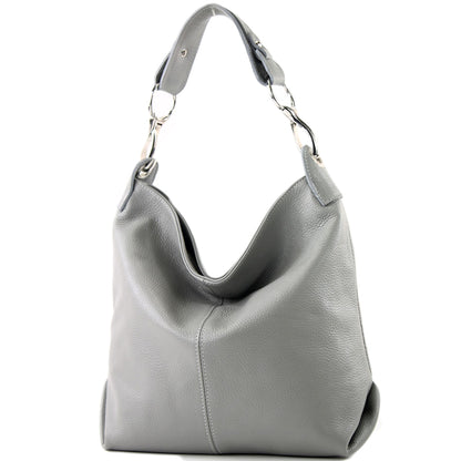 modamoda de T168 Damen Leder Schultertasche Henkeltasche Medium handmade in Italy
