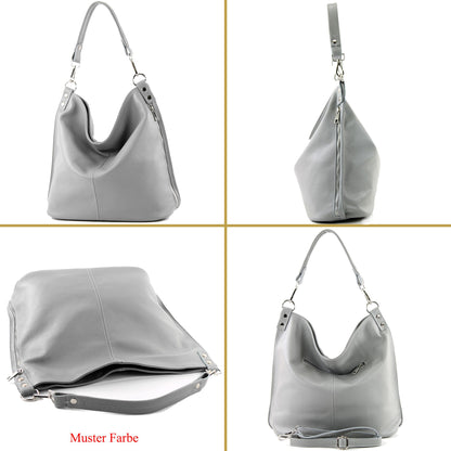 modamoda de - T177 -  ital. Damen Schultertasche aus Leder