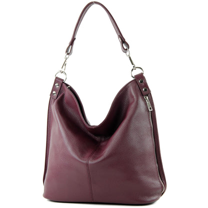 modamoda de - T177 -  ital. Damen Schultertasche aus Leder