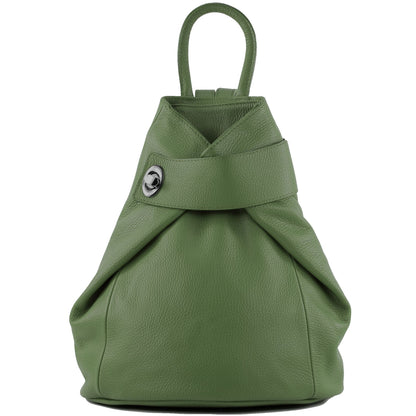 modamoda de - T179 - ital: Damen Rucksack Tasche aus Leder