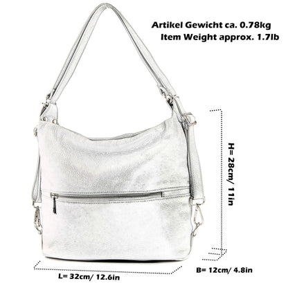modamoda de T189 Damen Leder Rucksack Damentasche 2in1 handmade in Italy