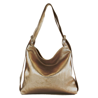 modamoda de T192 Damen Leder Rucksack Schultertasche 2in1 handmade in Italy
