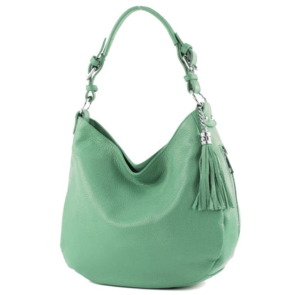 modamoda de T200 Damen Leder Schultertasche Henkeltasche handmade in Italy