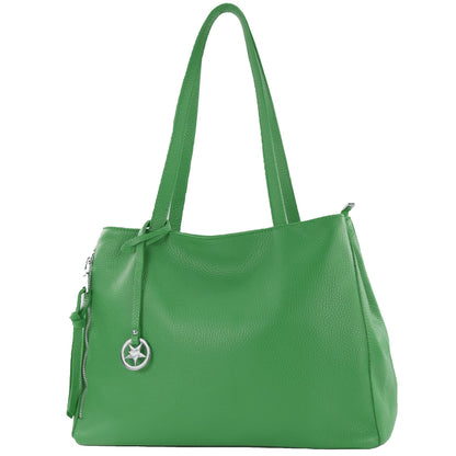 modamoda de T205 Damen Leder Schultertasche Shopper Henkeltasche handmade in Italy