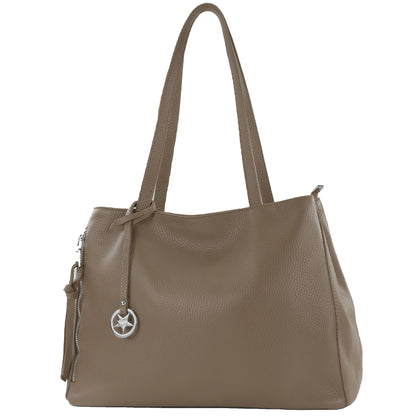 modamoda de T205 Damen Leder Schultertasche Shopper Henkeltasche handmade in Italy