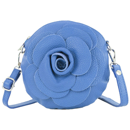 modamoda de T225 Damen Leder Umhängetasche Abendtasche Clutch Blüte Klein handmade in Italy